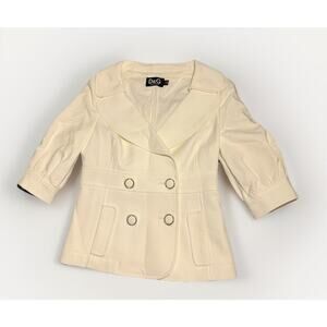 Dolce & Gabbana Short Blazer White Pearl Button Size 40 Mint